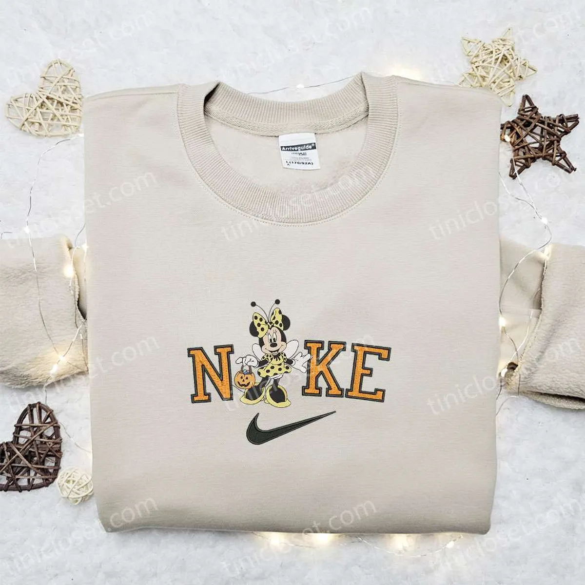 Minnie Mouse Bee Halloween x Nike Embroidered Sweatshirt, Walt Disney Characters Embroidered Shirt, Best Halloween Gift Ideas