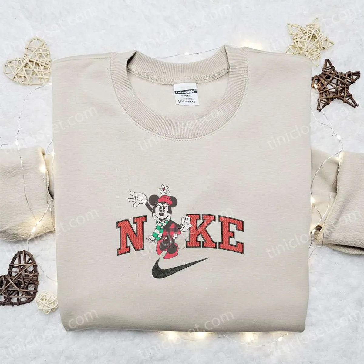 Minnie Mouse Retro x Nike Christmas Embroidered Sweatshirt, Disney Characters Movie Merry Christmas Embroidered Shirt, Best Christmas Day Gift Ideas