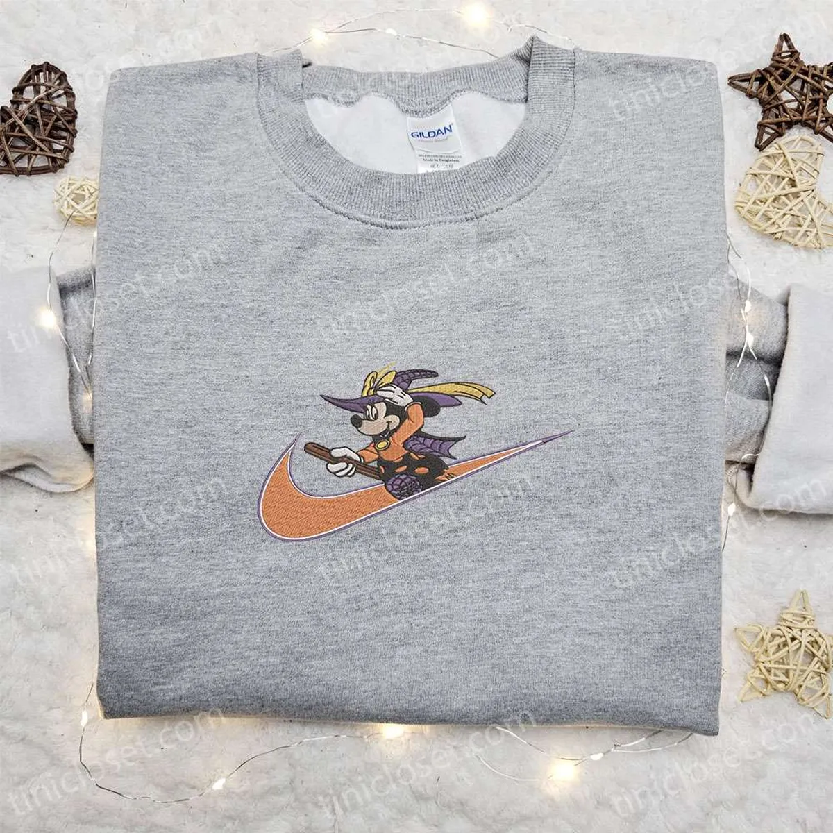 Minnie Mouse Witch x Nike Embroidered Sweatshirt, Walt Disney Characters Embroidered Shirt, Best Halloween Gift Ideas