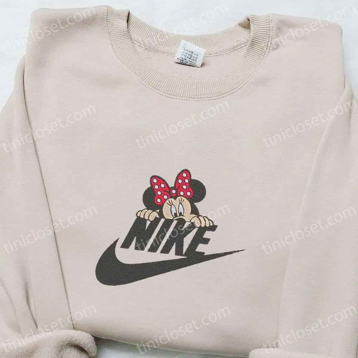 Minnie Mouse x Nike Cartoon Embroidered Sweatshirt, Disney Characters Embroidered T-shirt, Best Gift Ideas for Family