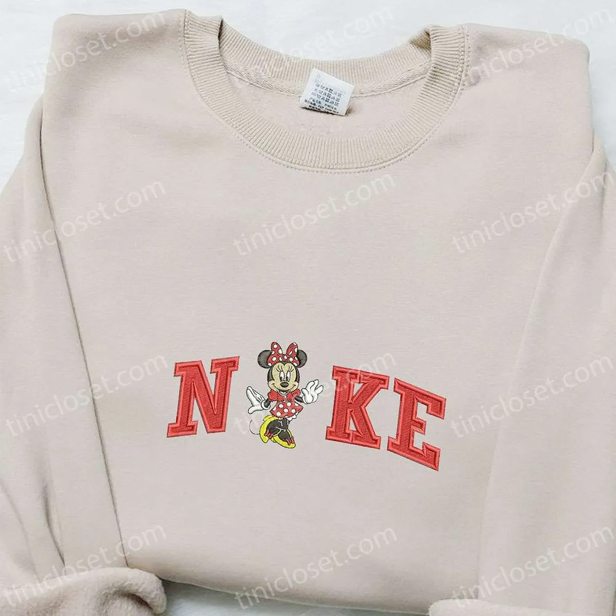 Minnie Mouse x Nike Embroidered Shirt, Disney Characters Embroidered Hoodie, Nike Inspired Embroidered Sweatshirt