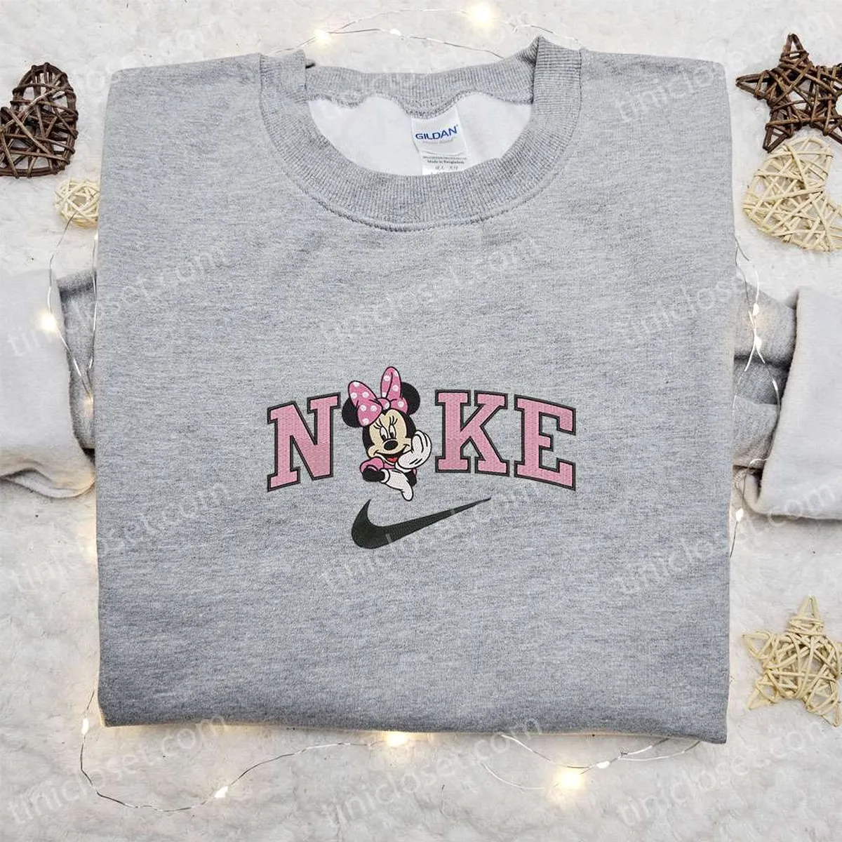 Minnie Mouse x Nike Embroidered Sweatshirt, Walt Disney Characters Embroidered Shirt, Best Gift Ideas