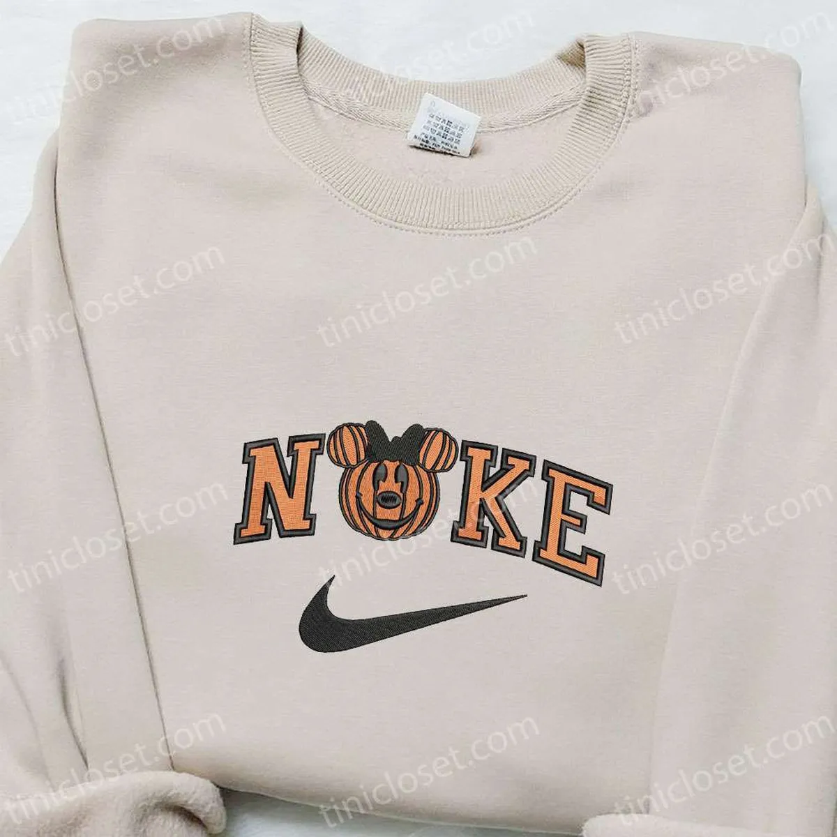 Minnie Pumpkin x Nike Embroidered Shirt, Halloween Embroidered Hoodie, Nike Inpsired Embroidered Sweatshirt