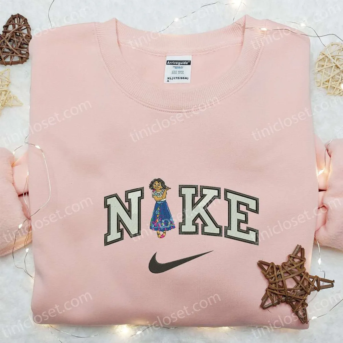 Mirabel Madrigal x Nike Embroidered Shirt, Disney Encanto Embroidered Hoodie, Nike Inspired Embroidered Sweatshirt