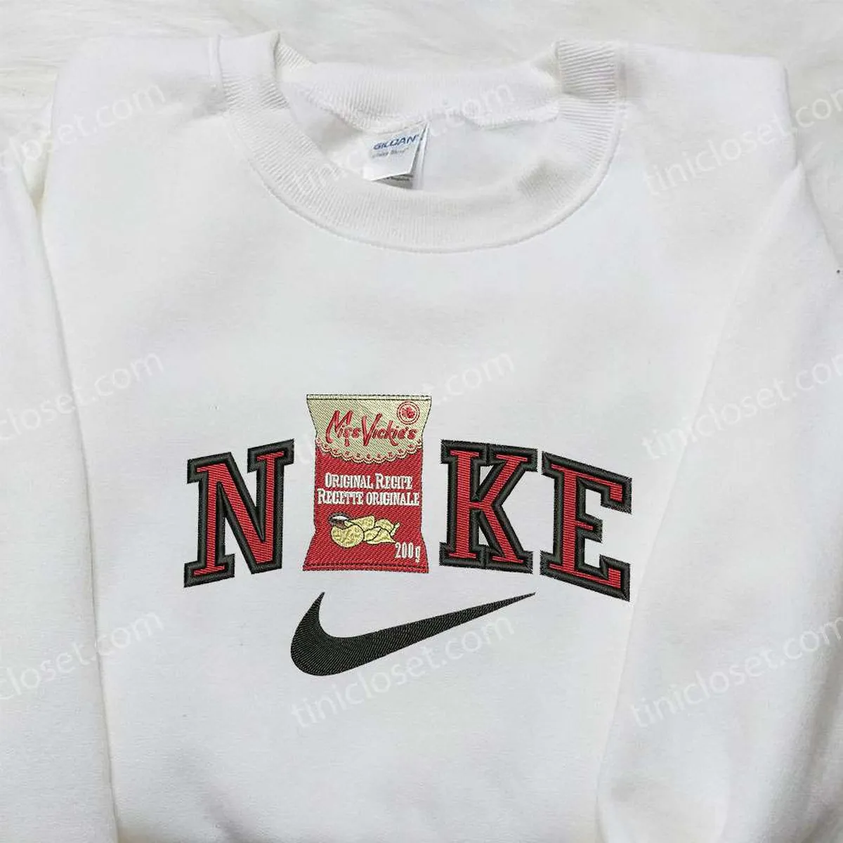 Miss Vickies x Nike Embroidered Hoodie, Favorite Food Embroidered Shirt, Nike Inspired Embroidered Shirt