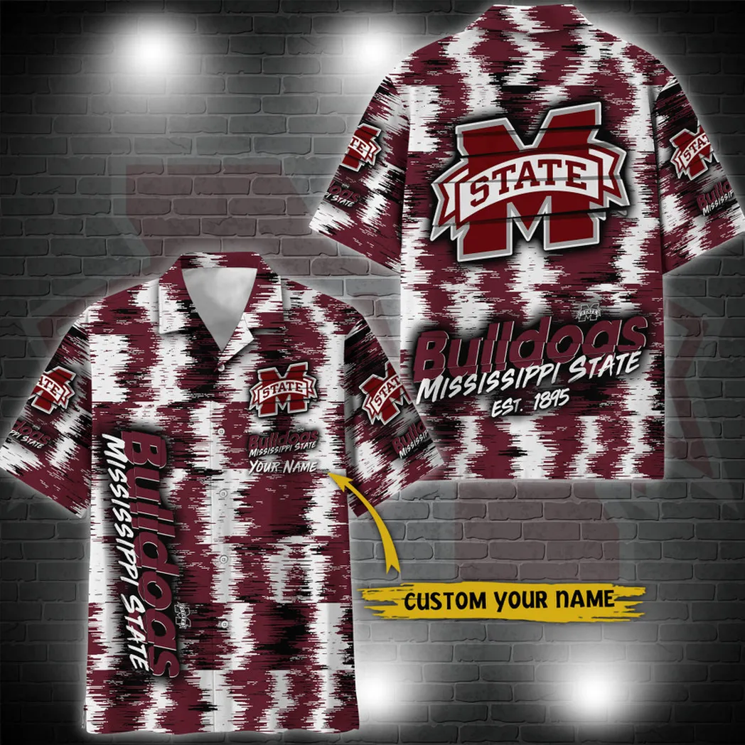 Mississippi State Bulldogs Aloha Hawaiian Shirt Custom Your Name, Sport 3D Shirt, Gift For Fan VPHWA2451152039