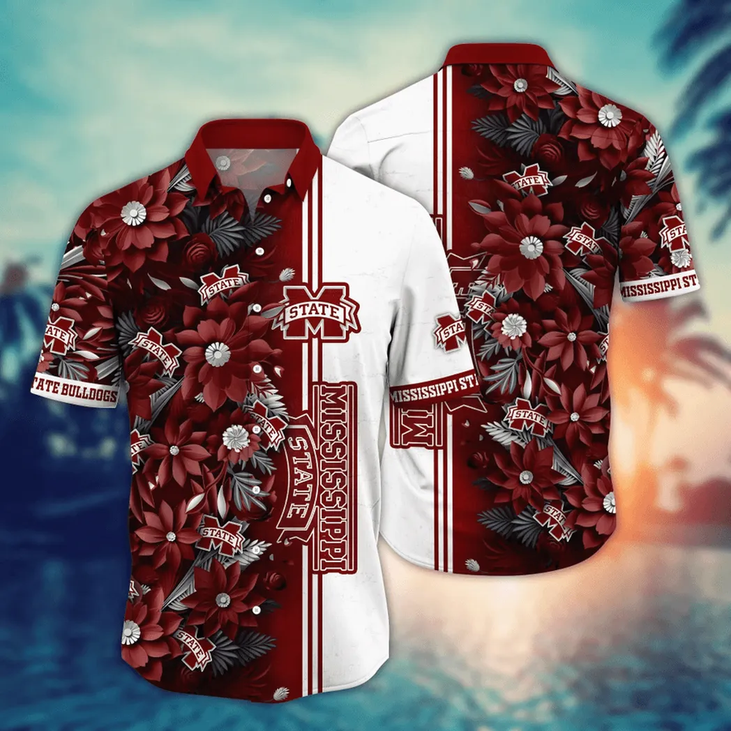 Mississippi State Bulldogs NCAA Flower Aloha Hawaiian Shirt, Custom Summer Football Shirts VPHWA2451153244