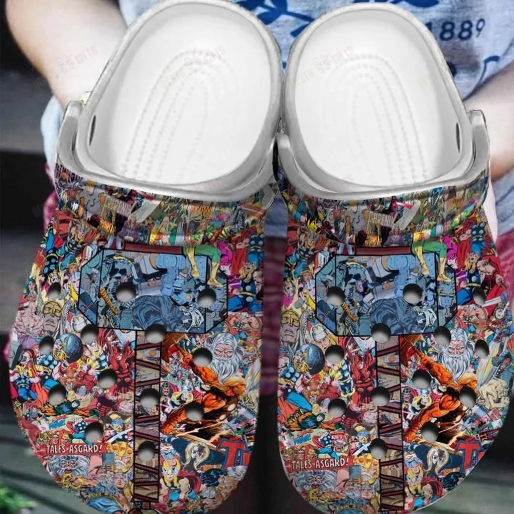 Mjolnir Comic Crocs, Personalized Crocs Classic Clogs