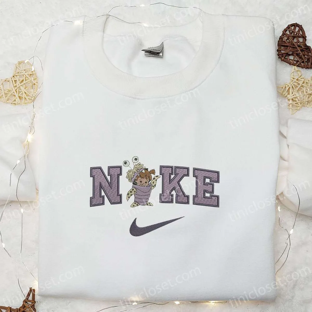 Monsters Inc Boo x Nike Embroidered Sweatshirt, Nike Inpired Embroidered Hoodie, Cute Embroidered Shirt