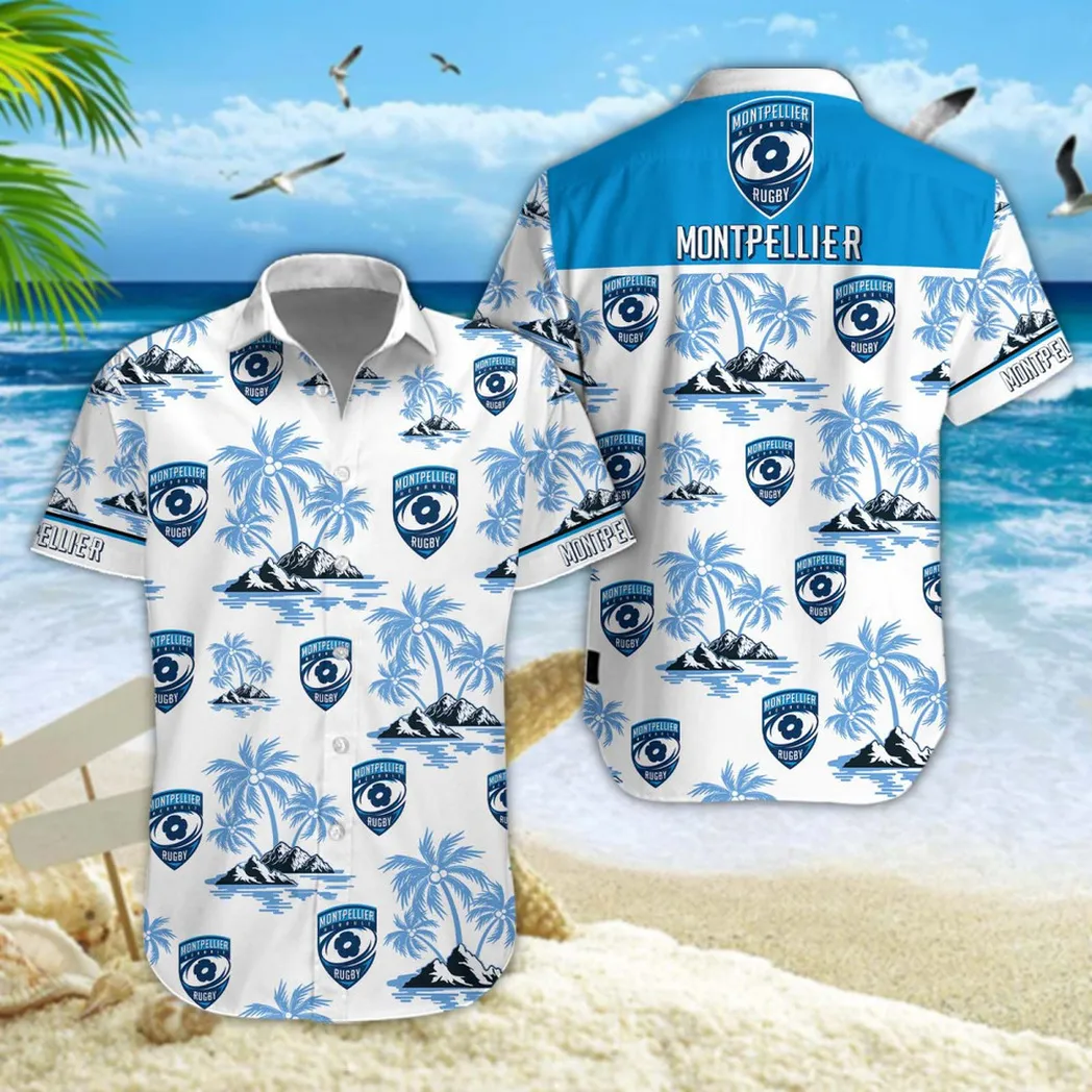 Montpellier Herault Rugby Hawaiian Shirt Style Classic Oversized Hawaiian, Unisex Hawaiian Shirt Trending Summer