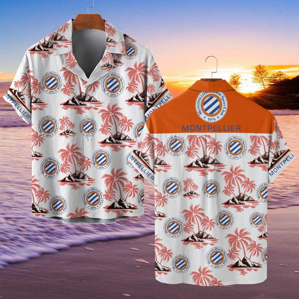 Montpellier HSC Hawaiian Shirt Style Classic Oversized Hawaiian, Unisex Hawaiian Shirt