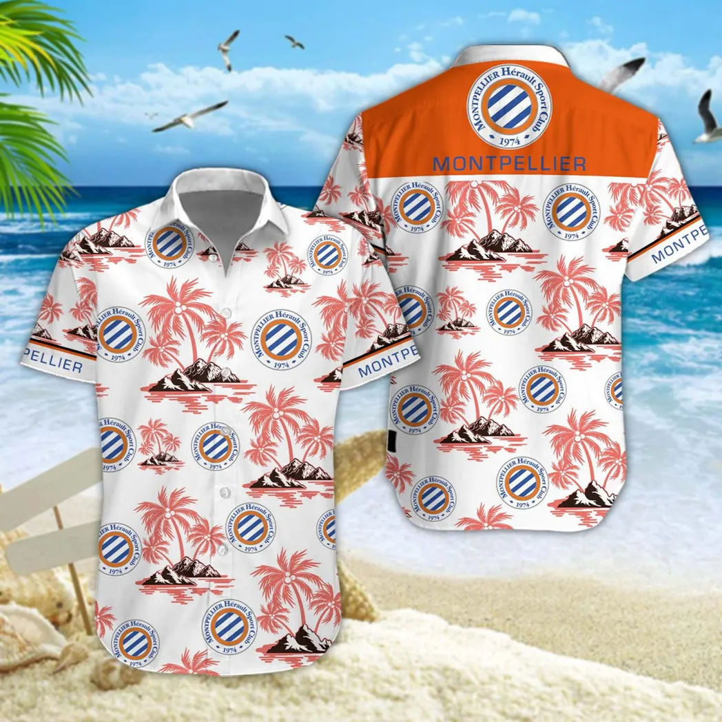 Montpellier HSC Hawaiian Shirt Style Classic Oversized Hawaiian, Unisex Hawaiian Shirt Trending Summer