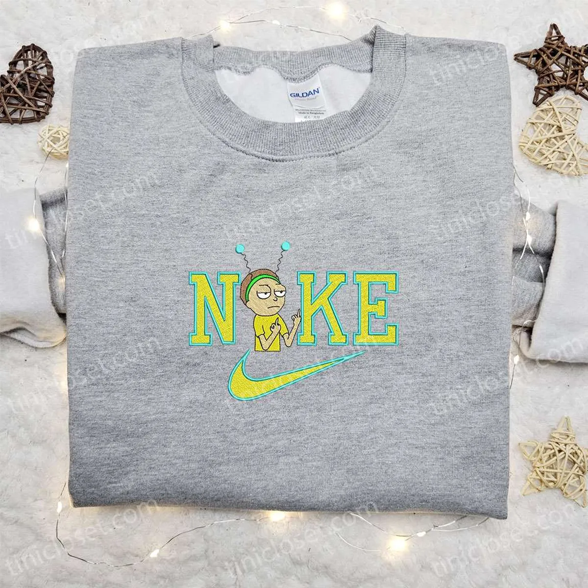 Morty Smith x Nike Cartoon Embroidered Sweatshirt, Walt Disney Characters Embroidered Shirt, Best Birthday Gift Ideas for Family