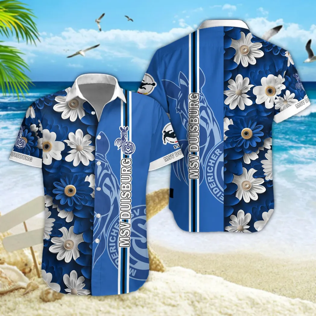 MSV Duisburg Hawaiian Shirt Style Classic Oversized Hawaiian, Unisex Hawaiian Shirt