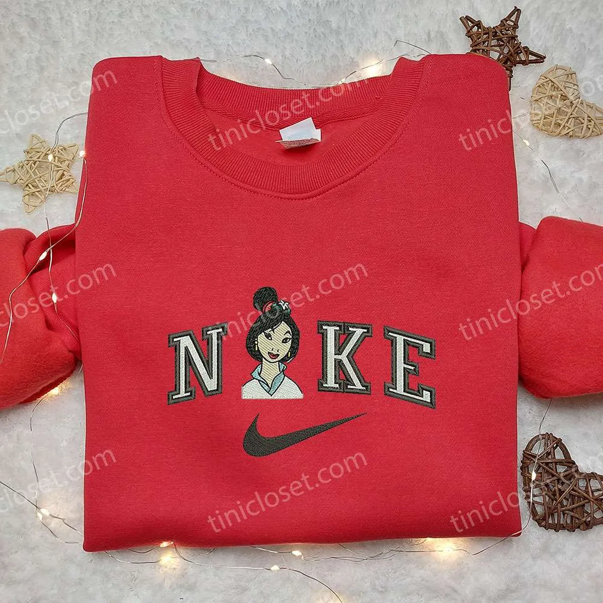 Mulan x Nike Embroidered Shirt, Disney Movie Embroidered Shirt, Nike Inspired Embroidered Shirt