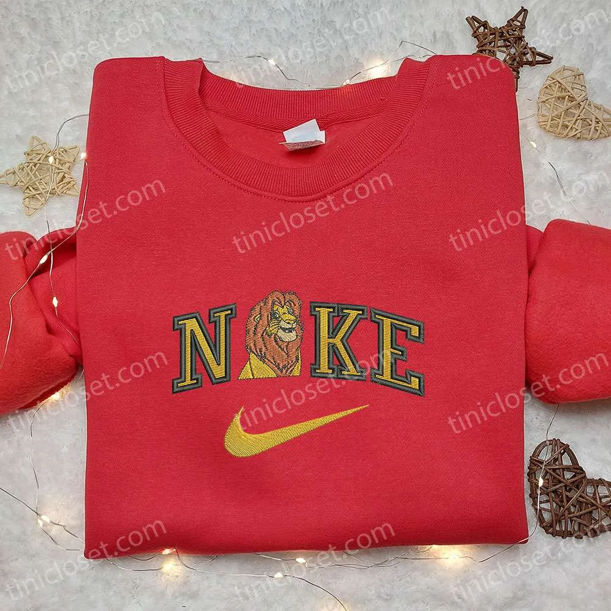 Musafa x Nike Cartoon Embroidered Tshirt, Nike Inspired Embroidered Shirt, Best Gift for Family