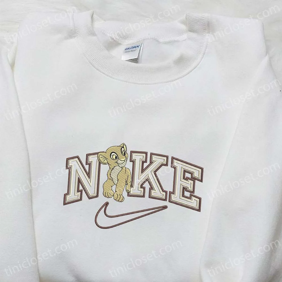 Nala x Nike Cartoon Embroidered Sweatshirt, Disney Characters Embroidered Shirt, Nike Inspired Embroidered Shirt