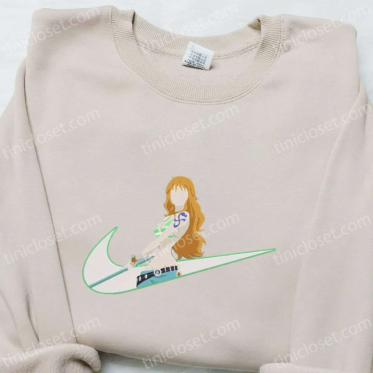 Nami x Swoosh Embroidered Shirt, One Piece Embroidered Shirt, Best Gift Ideas for Family