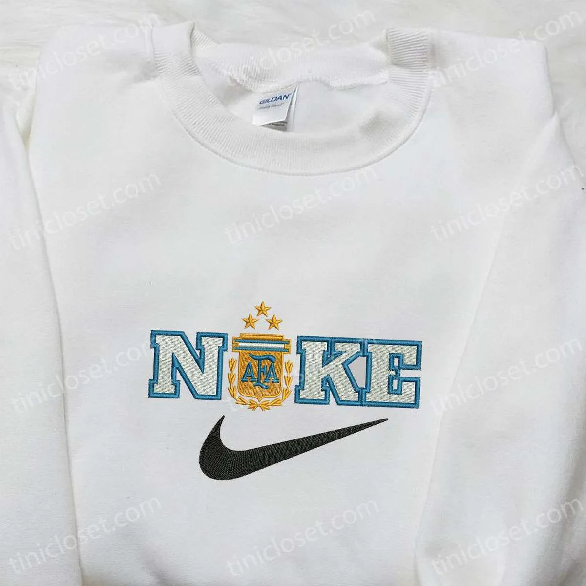 National Argentina Football Team Logo x Nike Embroidered Shirt, Sports Embroidered Hoodie, Best Gifts For Family