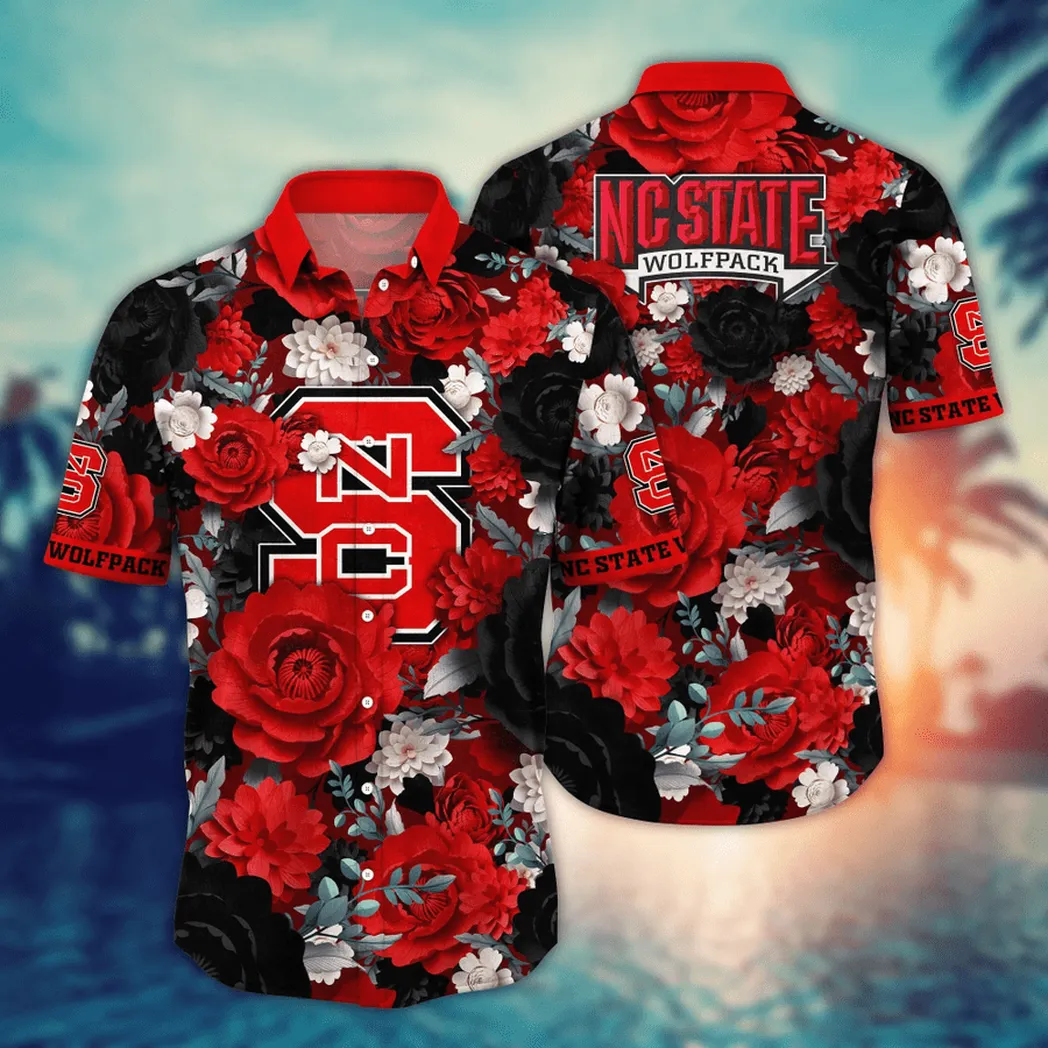 NC State Wolfpack NCAA Flower Aloha Hawaiian Shirt, Custom Summer Football Shirts VPHWA2451153680