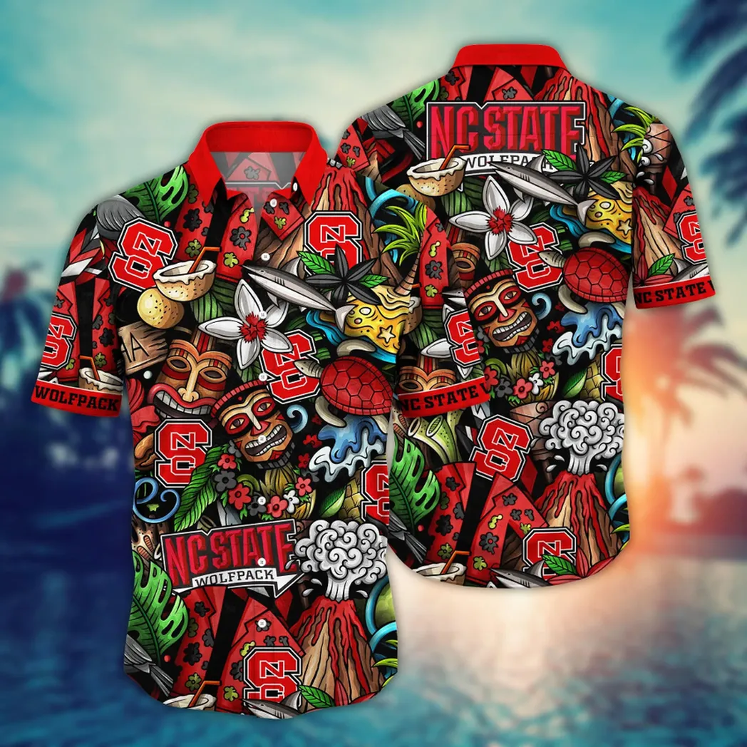 NC State Wolfpack NCAA Flower Aloha Hawaiian Shirt, Custom Summer Football Shirts VPHWA2451154356