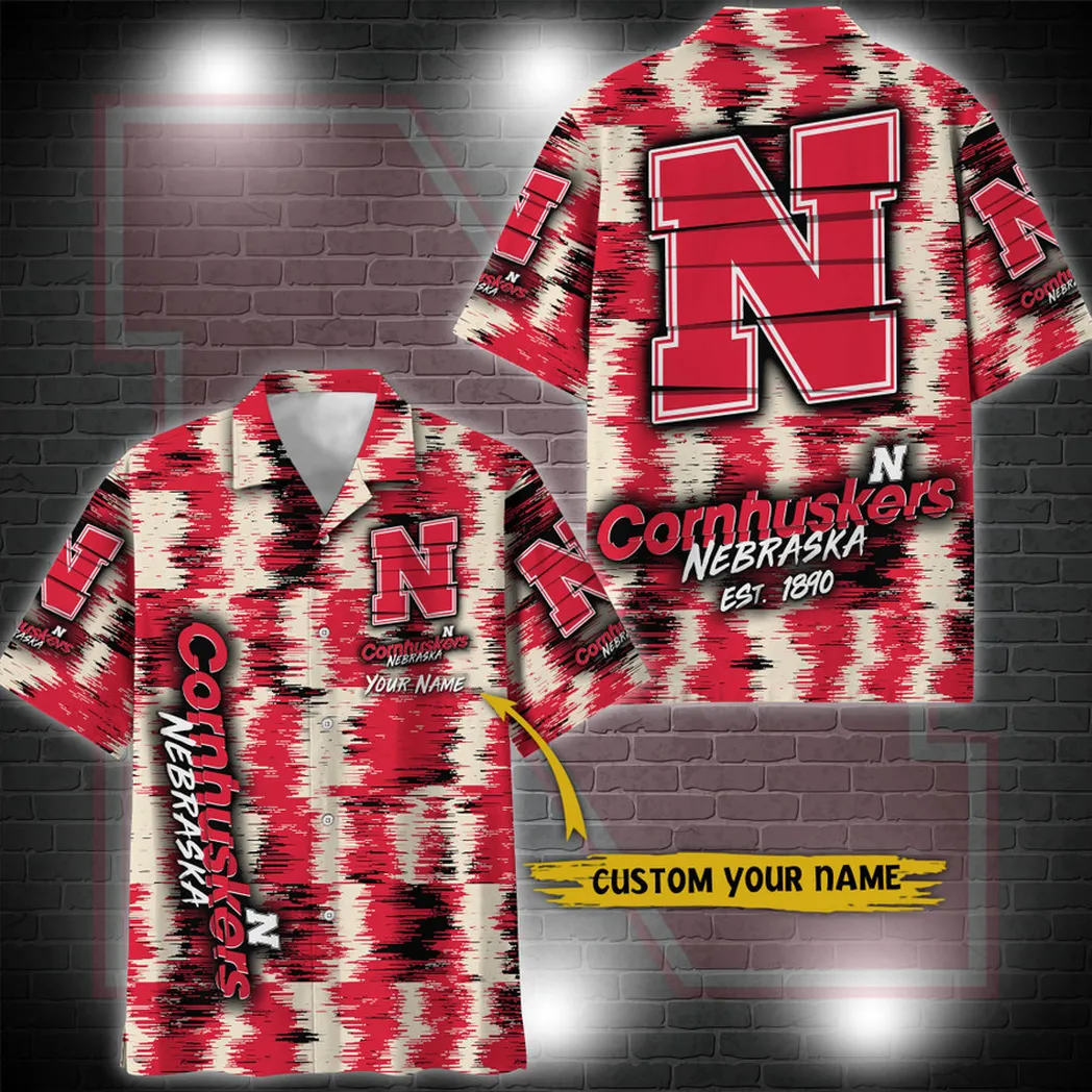 Nebraska Cornhuskers Aloha Hawaiian Shirt Custom Your Name, Sport 3D Shirt, Gift For Fan VPHWA2451152030