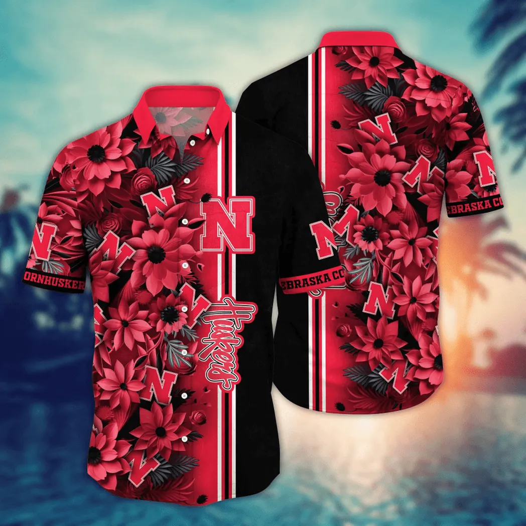 Nebraska Cornhuskers NCAA Flower Aloha Hawaiian Shirt, Custom Summer Football Shirts VPHWA2451153277