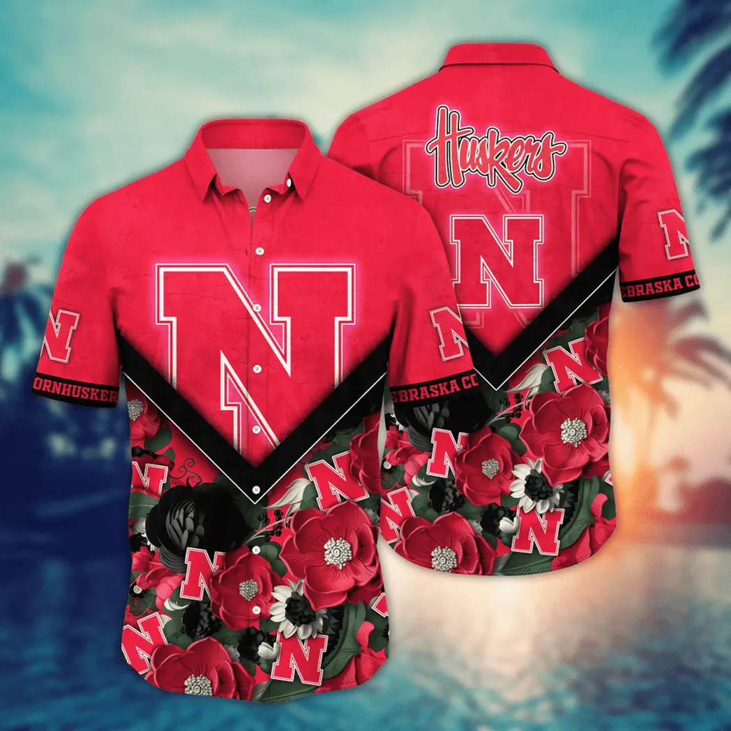 Nebraska Cornhuskers NCAA Flower Aloha Hawaiian Shirt, Custom Summer Football Shirts VPHWA2451153719