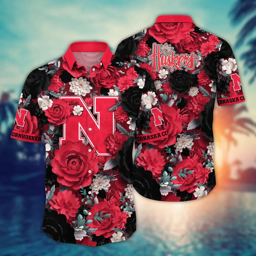 Nebraska Cornhuskers NCAA Flower Aloha Hawaiian Shirt, Custom Summer Football Shirts VPHWA2451153737