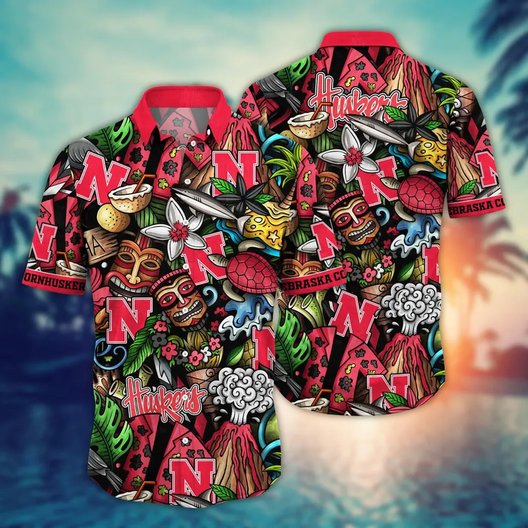 Nebraska Cornhuskers NCAA Flower Aloha Hawaiian Shirt, Custom Summer Football Shirts VPHWA2451154273