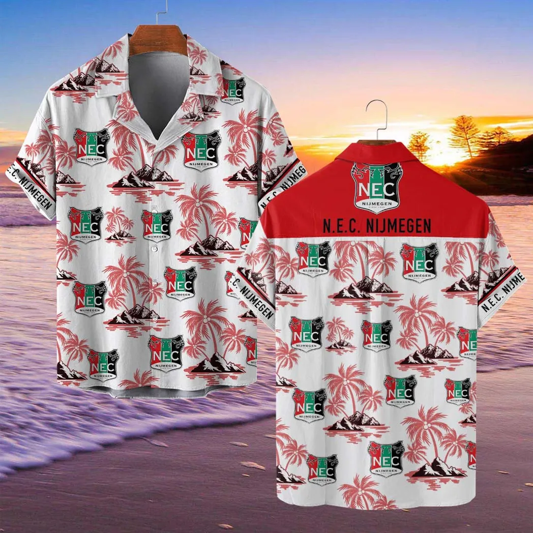 N.E.C. Nijmegen Hawaiian Shirt Style Classic Oversized Hawaiian, Unisex Hawaiian Shirt Trending Summer