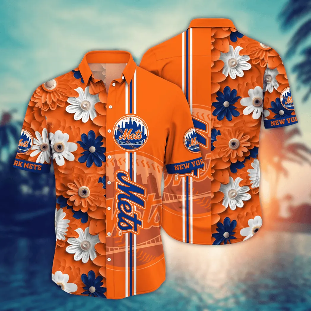 New York Mets MLB Flower Aloha Hawaiian Shirt, Summer Football Shirts VPHWA2451154765