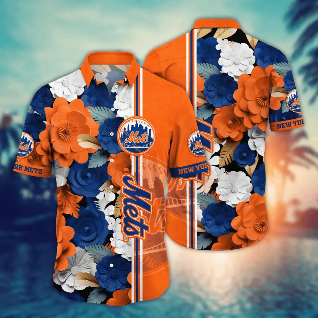 New York Mets MLB Flower Aloha Hawaiian Shirt, Summer Football Shirts VPHWA2451154856