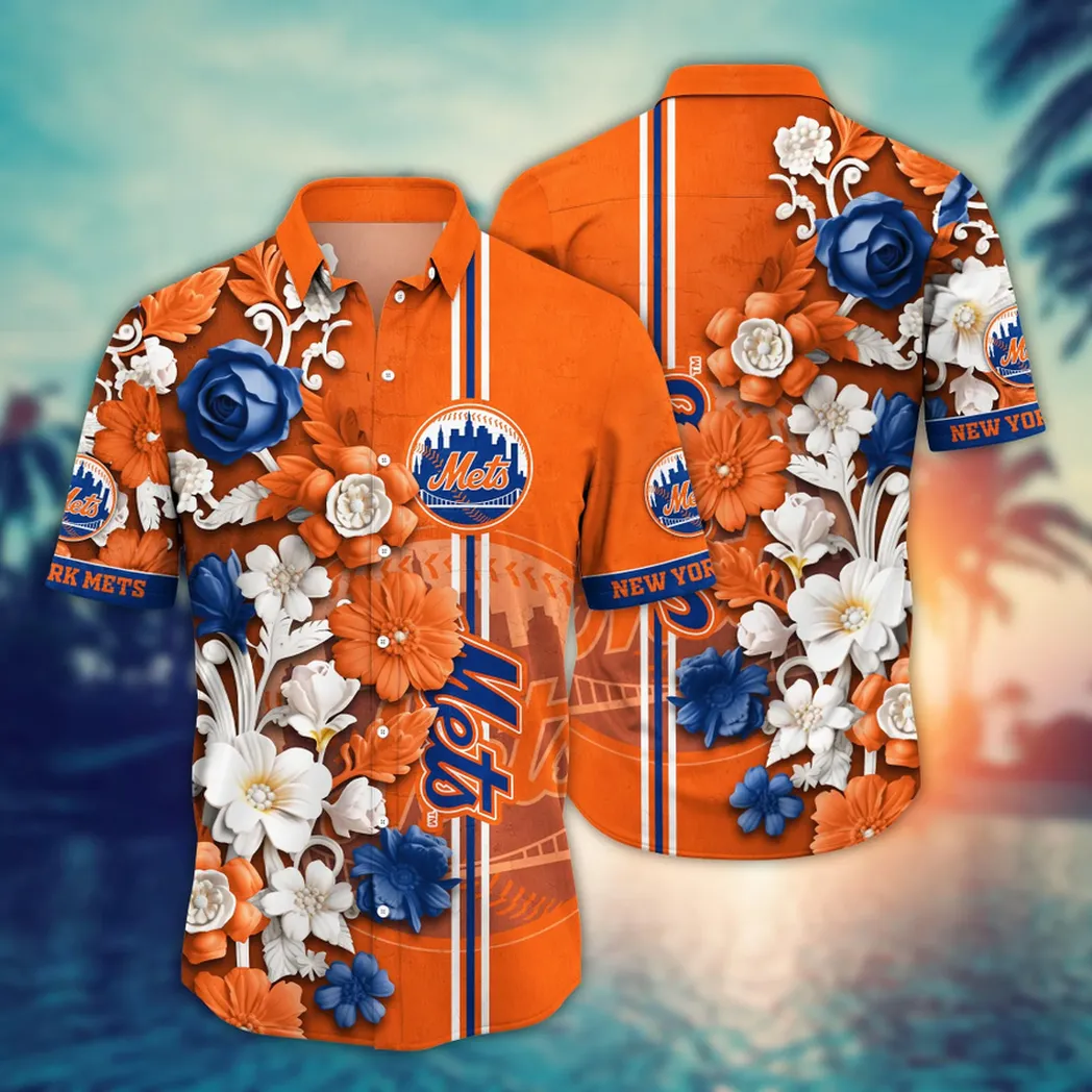 New York Mets MLB Flower Aloha Hawaiian Shirt, Summer Football Shirts VPHWA2451154990