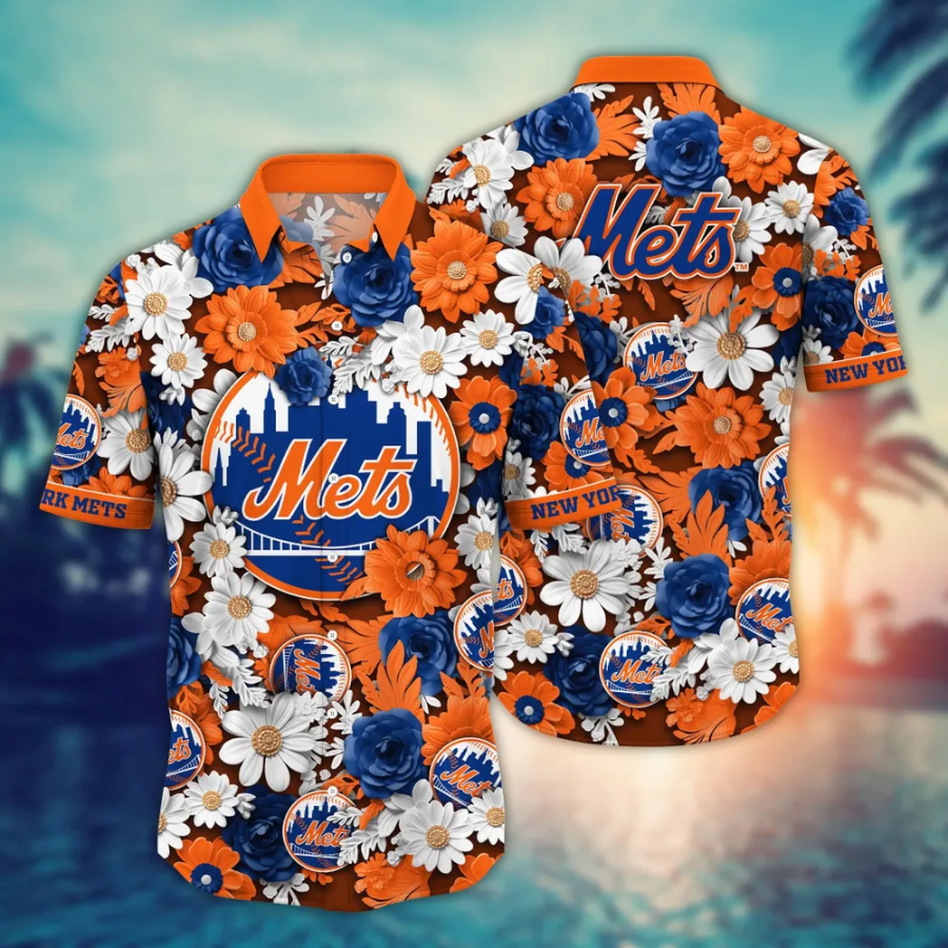 New York Mets MLB Flower Aloha Hawaiian Shirt, Summer Football Shirts VPHWA2451155023