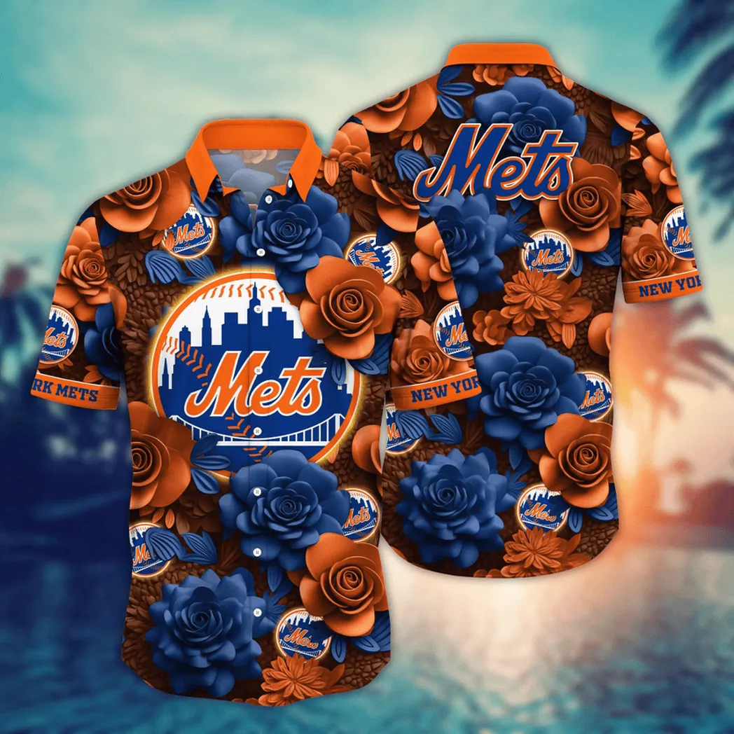 New York Mets MLB Flower Aloha Hawaiian Shirt, Summer Football Shirts VPHWA2451155055