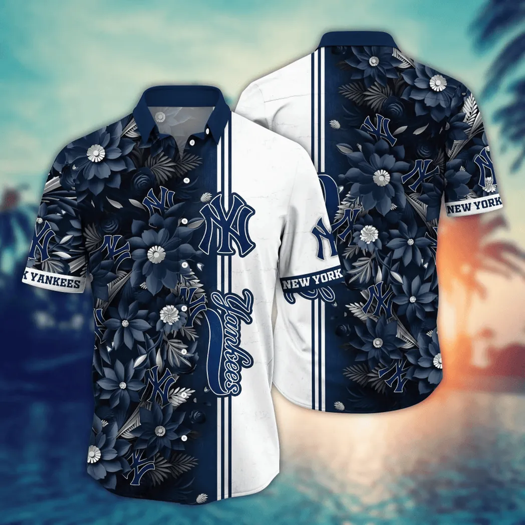 New York Yankees MLB Flower Aloha Hawaiian Shirt, Custom Summer Football Shirts VPHWA2451153253