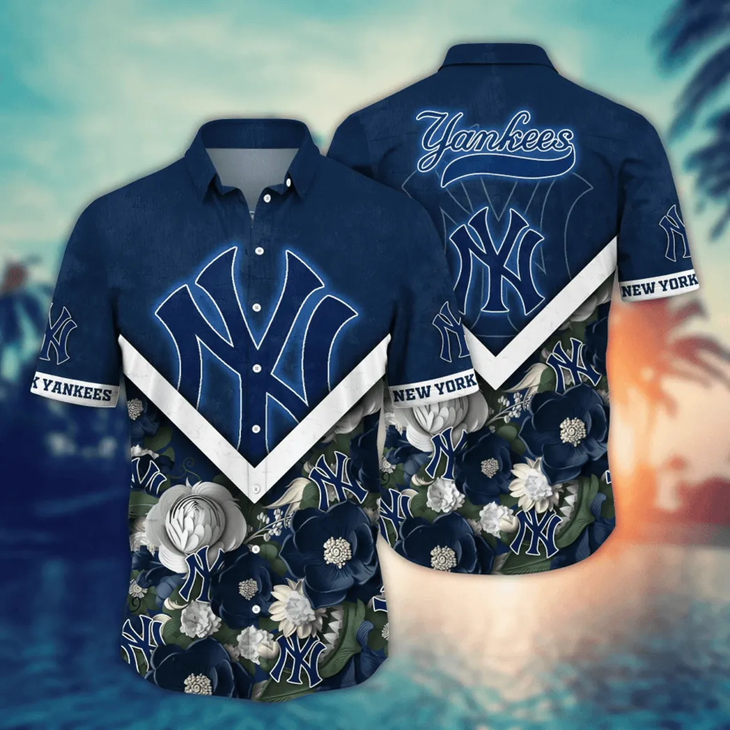 New York Yankees MLB Flower Aloha Hawaiian Shirt, Custom Summer Football Shirts VPHWA2451154949