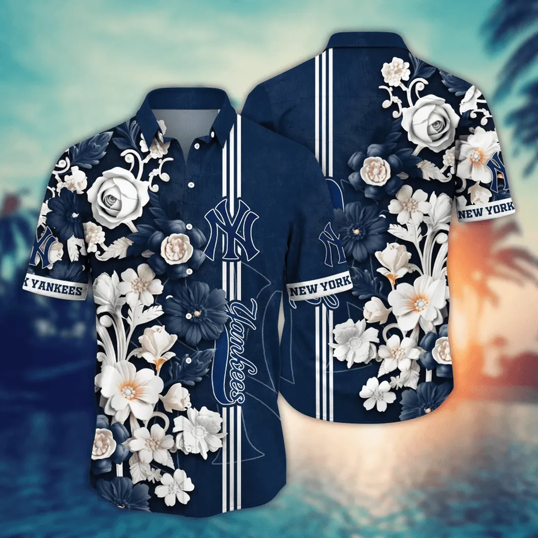 New York Yankees MLB Flower Aloha Hawaiian Shirt, Summer Football Shirts VPHWA2451155042