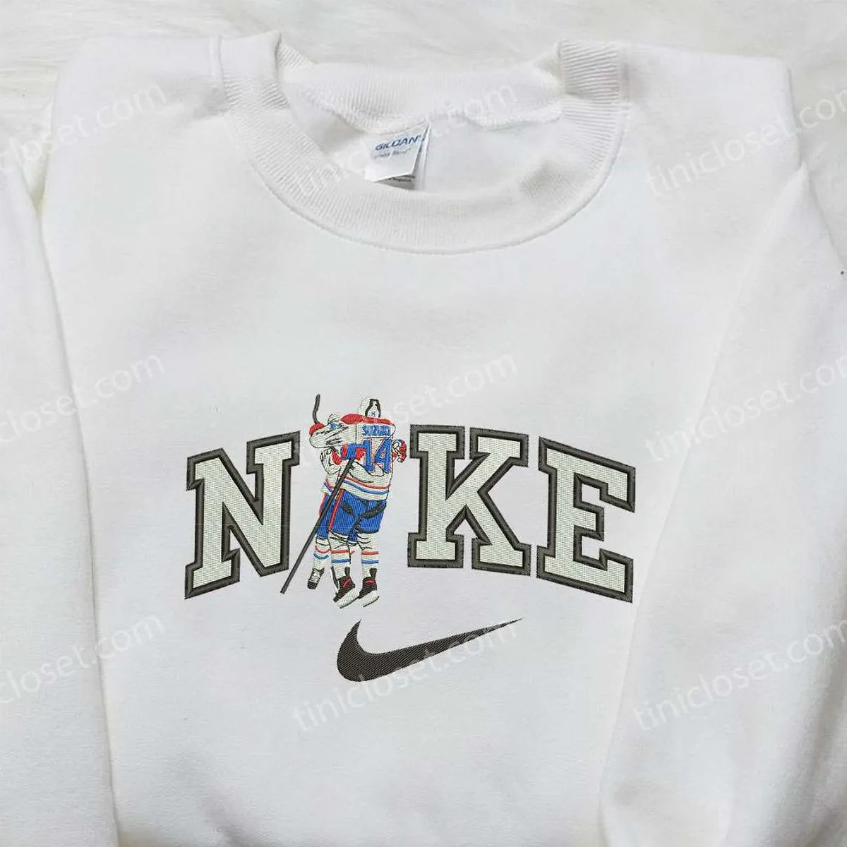 Nick Suzuki x Nike Embroidered Sweatshirt, Montreal Canadiens NHL Sport Embroidered Shirt, Nike Inspired Embroidered Shirt