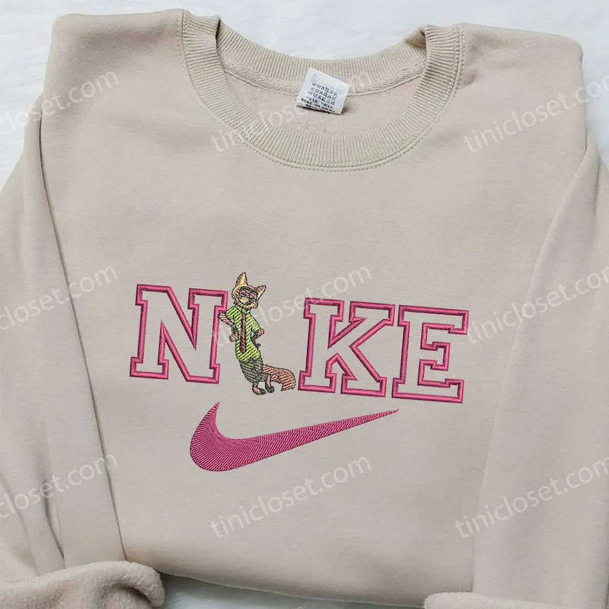 Nick Wilde x Nike Embroidered Shirt, Zootopia Disney Embroidered Shirt, Nike Inspired Embroidered Shirt