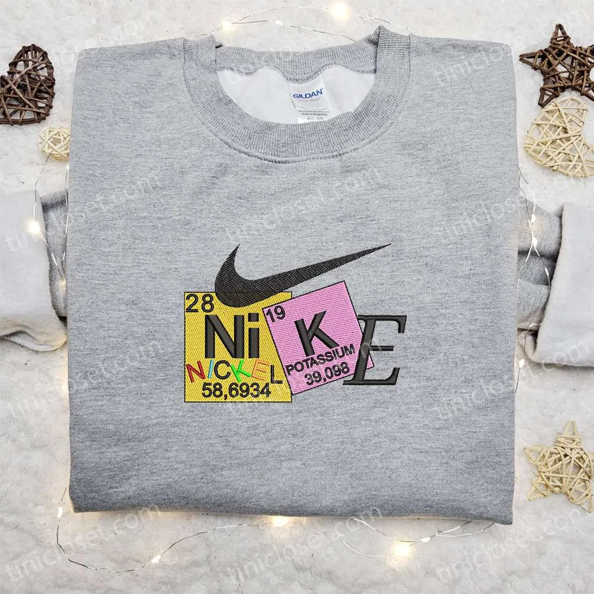 Nickel Potassium x Nike Embroidered Hoodie, Nike Inspired Embroidered Shirt, Best Gift Ideas for Family