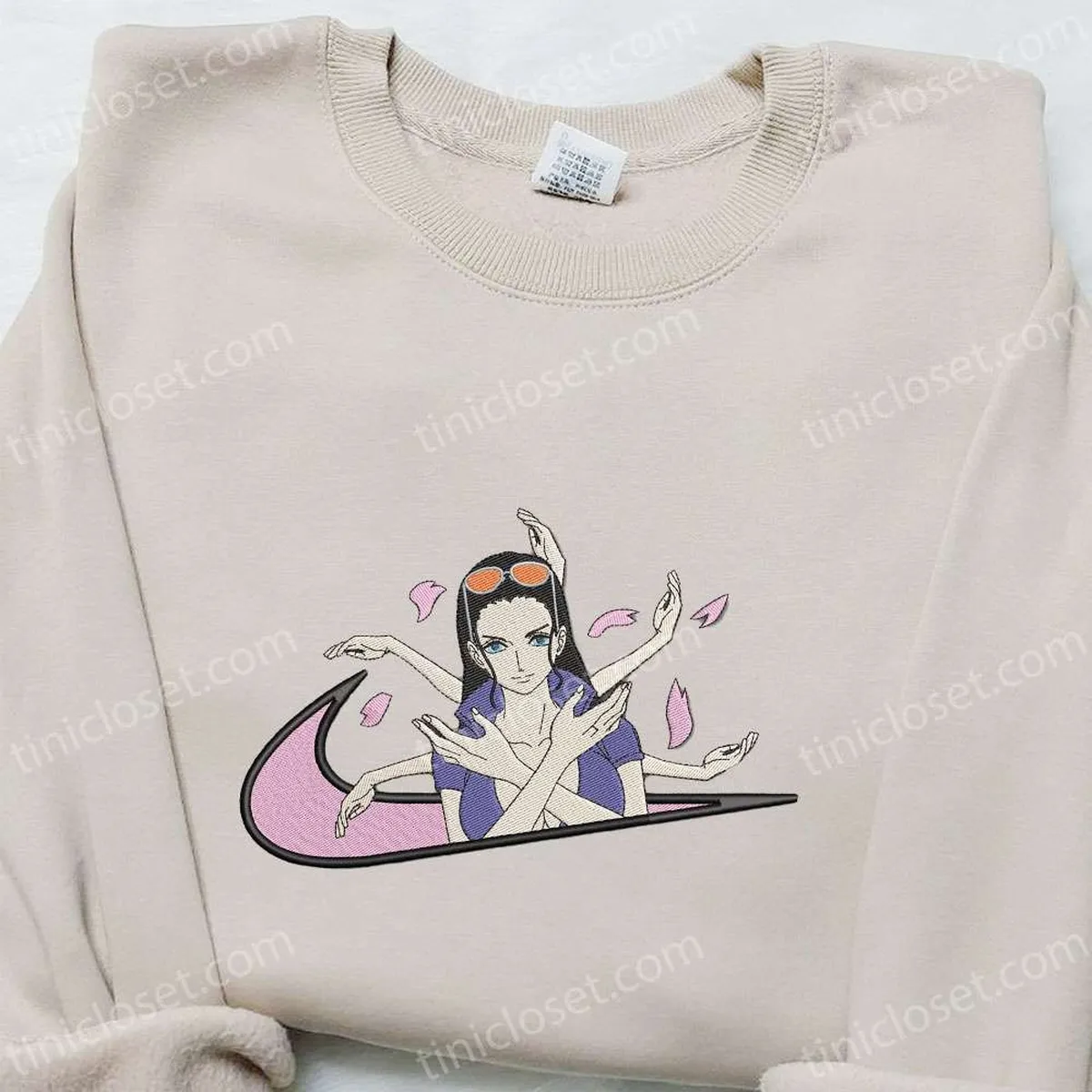 Nico Robin x Swoosh Anime Embroidered Shirt, One Piece Embroidered Shirt, Best Gift Ideas for Family