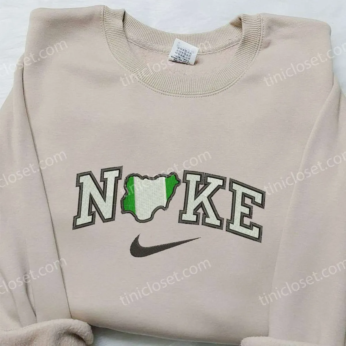 Nigeria x Nike Embroidered Shirt, National Day Gifts, Nike Inspired Embroidered Shirt