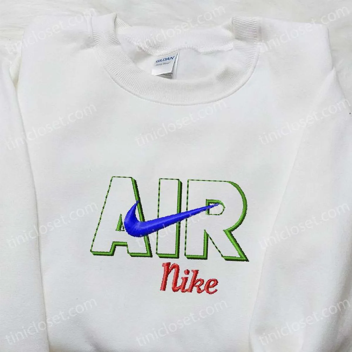 Nike Air Inspired Embroidered T-shirt, Custom Embroidered Sweatshirt, Best Birthday Gifts