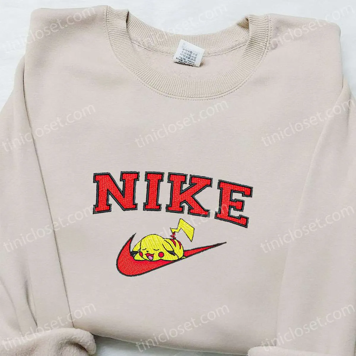 Nike Anime x Pikachu Sleep Embroidered Sweatshirt, Pokemon Embroidered Shirt, Best Gift Ideas for Family