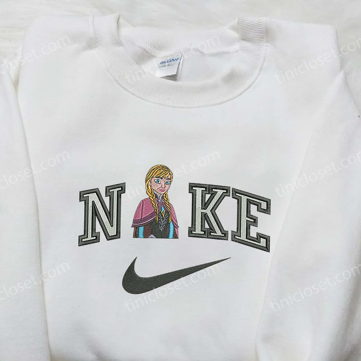 Nike Anna Arendelle Embroidered Shirt, Disneyland Family Shirt, Nike Inspired Embroidered Shirt