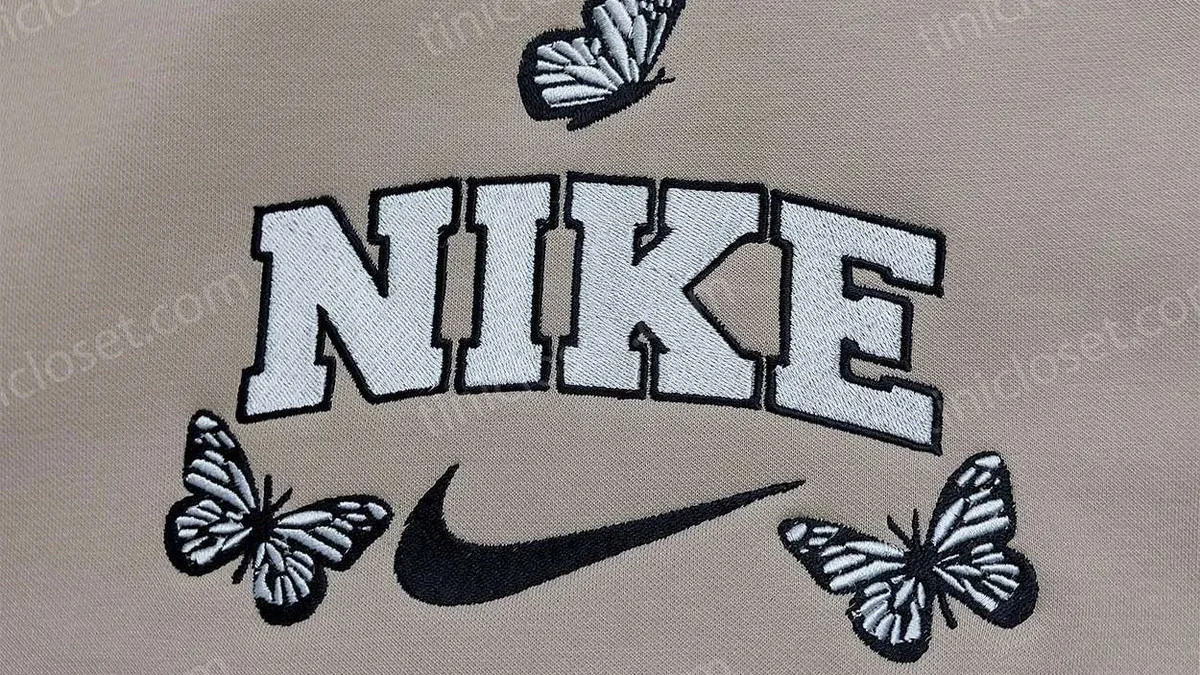 Nike Butterfly Embroidered Shirt Custom Nike Embroidered Hoodie Vintage Embroidered Sweatshirt Viper Prints