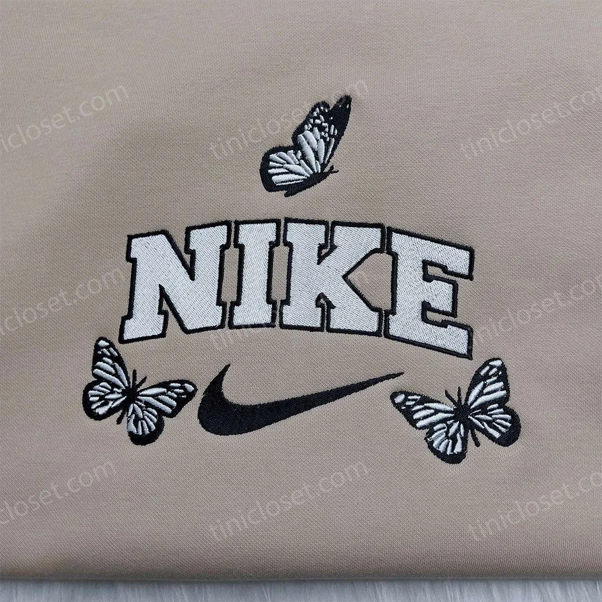 Nike Butterfly Embroidered Shirt, Custom Nike Embroidered Hoodie, Vintage Embroidered Sweatshirt