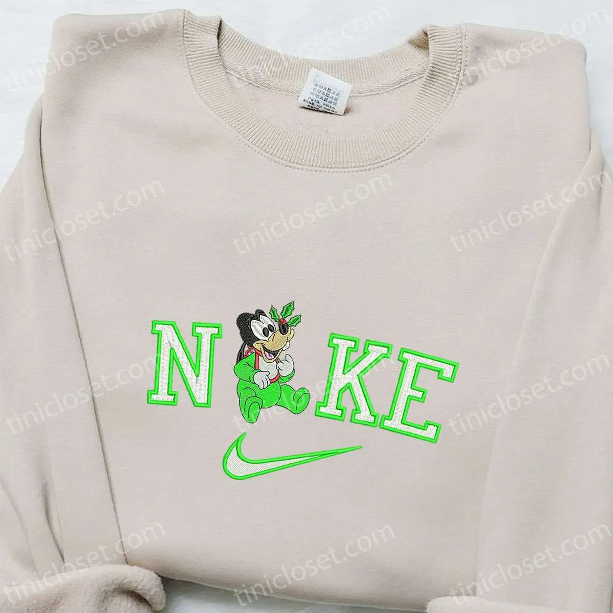 Nike Christmas x Baby Goofy Embroidered Sweatshirt, Christmas Embroidered Shirt, Best Christmas Gift Ideas